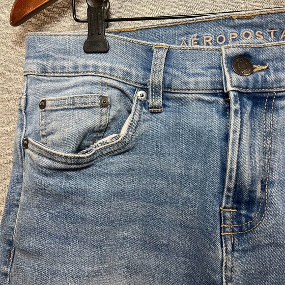 Aeropostale Jeans Women 30 Blue Slim Straight Leg Light Wash Mid Rise Ankle - Picture 4 of 13